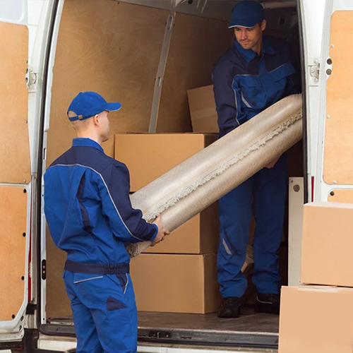 Men delivering rug.